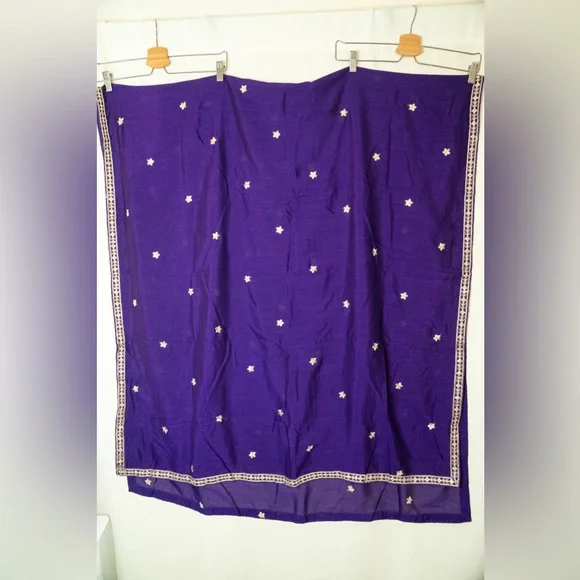 Woman salwar Chinnon Silk Party Wear  Embroidered Suit 44 XXl - Picture 7 of 12